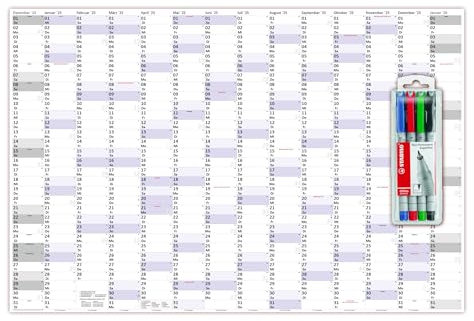 XXXL Wandkalender Special A0 2025 nass abwischbar inkl. Stifteset (Format 120 x 80cm) Jahresplaner Wandplaner gerollt mit extra großen Tageskästchen zur optimalen Verwendung