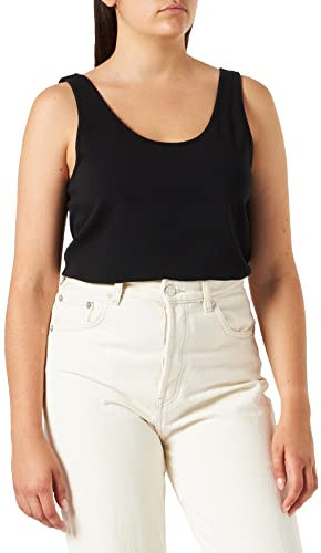 VERO MODA Vmmaxi My Soft Uu linne noos topp för kvinnor, Svart, M