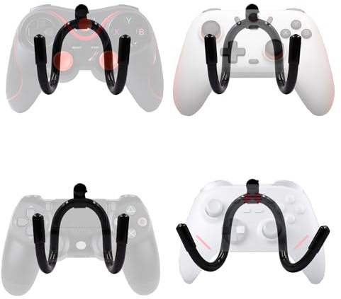 YYST Universal Game Controller Organizer Wall Rack Wall Mount Wall Clip Wall Hanger Compatible With Xbox One PS4 Switch Pro controller 4/PK - NO GAME CONTROLLER - No Falling