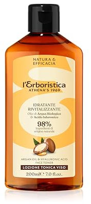 L'Erboristica Athena's – Lozione Tonica Viso - Rivitalizzante e Idratante Viso - Lozione Delicata con Olio di Argan Biologico e Acido Ialuronico - 200ml