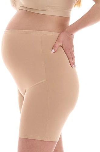 Herzmutter Mutande Gravidanza Cotone - Mutandine Premaman - Guaina maternità - Biancheria Intima Maternitá - Slip per Futura Mamma - 5000 (S, Beige)
