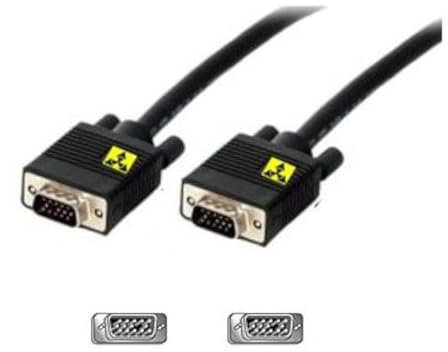 Aptii VGA Monitor Replacement SVGA M-M 15 pin Cable Black 2 m