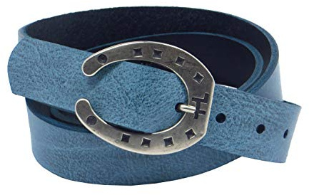 Chrissys-in Ledergürtel Jeans blau 3 cm breit aus weichem Rindleder aus eigener Fertigung
