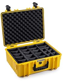 B&W International Mehrzweckkoffer Outdoor Typ 6000 (PP.326) Gelb - mit variabler Facheinteilung - wasserdicht (IP67), staubdicht, schlagfest, extrem robust