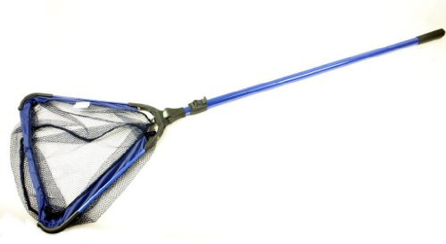 PondH2o Telescopic Pond Skimmer Net, Collapsible Water Garden Pond Fish Catching Landing Net, 40cm by 33cm Wide (6mm) Course Nylon Mesh Net Head, with Telescoping Extension Pole to 219cm (6 Ft)