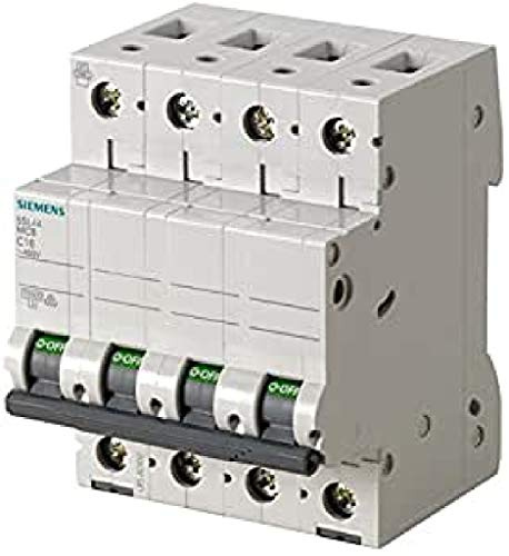Siemens 5SL4 Miniaturüberlastschalter Typ C, Pol 3-polig 16A 400V ac, Abschaltvermögen 10 kA SENTRON 72 V dc