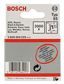 Bosch 3000x Schmalrückenklammer Typ 55 geharzt | Länge 16 mm, Professional Zubehör Kabelloser Hefter, Handtacker