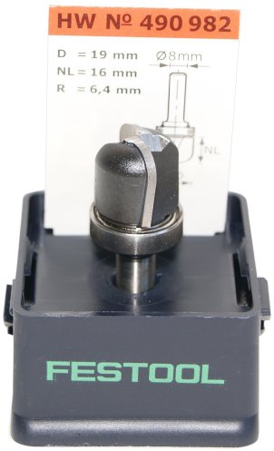 Festool Wasserrinnenfräser HW S8 R6,4 KL – Saftrille fräsen | Hartmetall, Kugellager, Schaft 8 mm – ideal für Schneidebretter und geschwungene Wasserrinnen