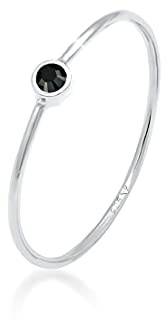 Elli damring 925 sterlingsilver kristaller e silver,svart