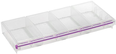 Craft Mates Bead Organizer and Plastic Storage Containers for Crafts, Buttons, Pins and More, 4 Locking Compartments (2XL)