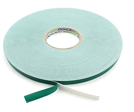 BONUS Eurotech 2BF42.10.0009/010A# Double Sided Self Adhesive Foam Tape, Acrylic Based Adhesion On Both Sides, Width 9 mm, Length 10 m, Foam, Total Thickness 0.8 mm, White