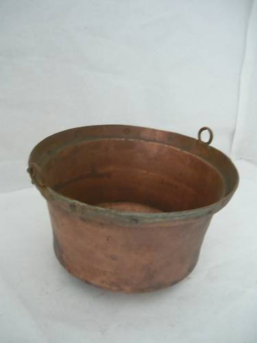 Antique Marmite Casserole en cuivre sans manche ameublement cm 36 années '40