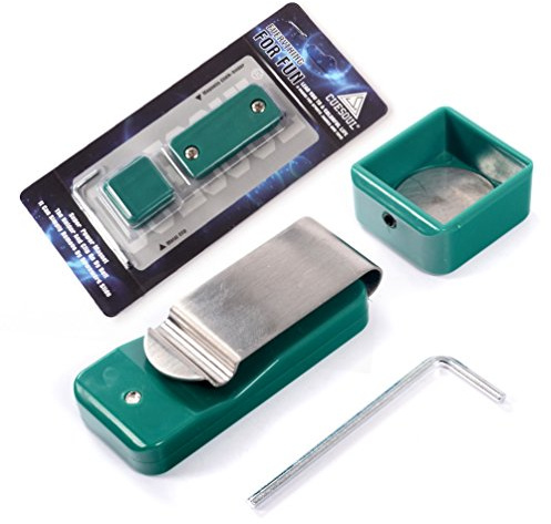 CUESOUL Biliardo Snooker Pool Cue Magnetico Chalk Holder con Clip da Cintura (Verde)