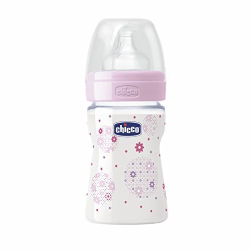 Chicco 707400 Biberon Benessere, Flusso Normale, Silicone, Rosa, 150 ml
