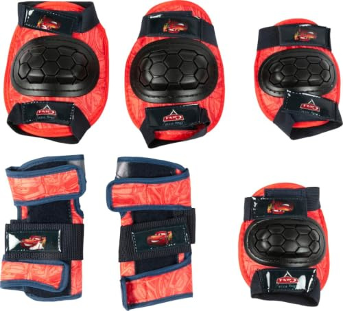 Tataway Disney Cars Kinderset mit Ellbogenschützern, Knieschonern und Handgelenkschonern für Rollsport, Skateboards und Roller. Größe XS (3-6 Jahre)