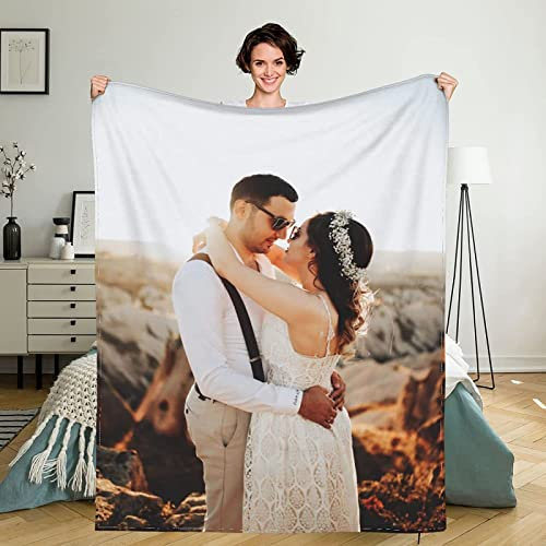 CZD Fotodecke Mit Eigenen Fotos,Personalisierte Kuscheldecke Mit Namen,Decke Personalisiert,Kuscheldecke Personalisiert,Personalisierte Geschenke Frauen. (80x120cm)