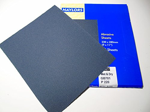 10 x Grit 220 Wet and dry Sandpaper Sheets waterproof Abrasive Coarse Medium/Fine Quality Silicon Carbide