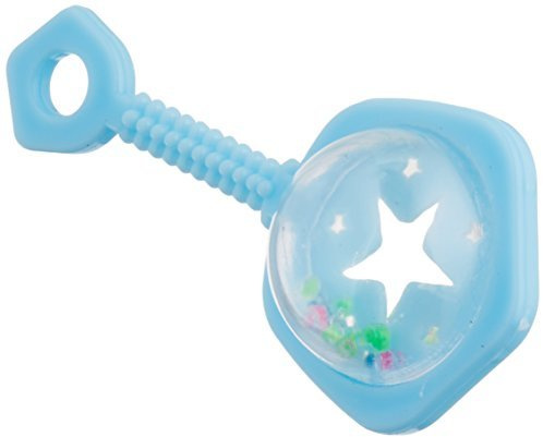 Blue Plastic Baby Rattle Favors - 2.5, 6 Count - Perfect Favors Set for Baby Showers and Gender Reveals
