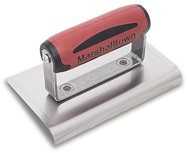 Marshalltown Kantenkelle, gebogene Enden, Durasoft Griff, R 13 mm, L 16 mm, Edelstahl, Maße: 152x102 mm | 15,2 x 10,2 cm Edelstahlklinge, 1,27 cm Radius, 1,6 cm Lippe, DuraSoft-Griff, runde Plattenkanten, 138SSD