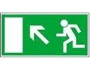 Rettungsschild Fluchtweg Notausgang Schild nachleuchtend DIN 4844-2 BGV 8A Pfeil Treppe links rauf