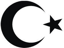 2X Auto Aufkleber Türkei Halbmond TÜRKIYE Car Sticker Turkey (ca. 11x10 cm, Schwarz)
