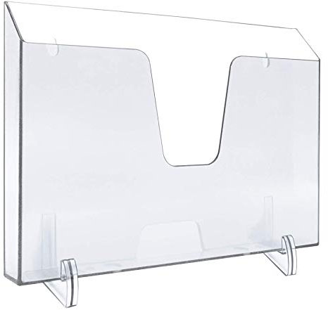Acrimet Expositor para Archivos y Carpetas Horizontal, Montaje en Pared o uso Sobremesa (Soportes Extraíbles Inclusos) (Color Cristal)