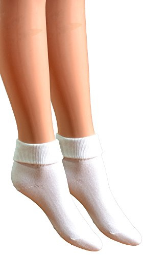 Fontana Calze, 6 par damstrumpor utan elastisk 100 % bomull mod. Sanitär, vit, 37-39 EU