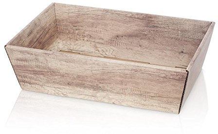 Weinkarton24.com 10 Stück Präsentkorb Rustikal mittel aus Wellpappe