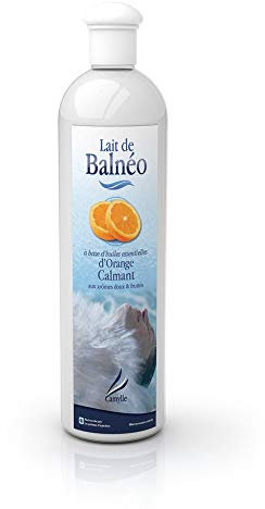 Camylle - Latte da bagno idromassaggio all'arancia - Emulsione di oli essenziali per bagni idroterapici, bagni di bolle e pediluvi - Lenitivo con aromi dolci e fruttati - 500ml