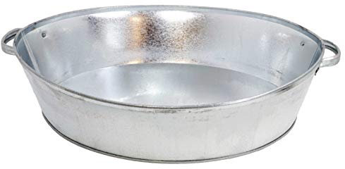 Storm's Gartenzaubereien Zinkwanne 27 Liter oval mit stabilen Griffen - Miniteich - zum Bepflanzen - Pflanztopf