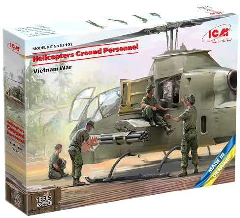 ICM 1:35 - Hubschrauber Bodenpersonal (Vietnamkrieg) Modellbausatz ICM53102 Grau