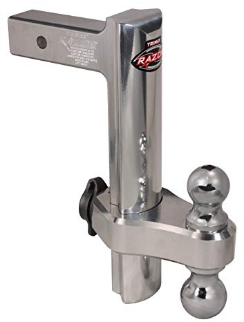 Trimax TRZ12AL, Bola de Doble Enganche Ajustable de 12 Pulgadas y Cerradura de Receptor T5 TRZ12AL, Caja de Embalaje, Aluminio Pulido