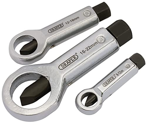 Draper 55108 Nut Splitter, 9mm-22mm Capacity, 3 Pieces , Blue