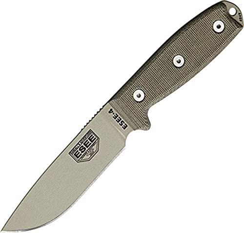 Okänd unisex Esee, | Bladinfattning: 11, cm, handtag: Grön Micarta, ESEE utomhuskniv bladlängd 11 43 cm handtag grön Micarta Modell 4 Plain Edge, flerfärgad, en storlek EU