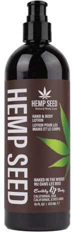 Hemp Seed Lozione Mani e Corpo, Fragranza Naked in the Woods - 16 oz - Lenisce la Pelle Secca - Olio di Argan, Olio di Semi di Canapa - Formula Leggera e Non Grassa - Vegana e Cruelty Free