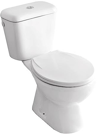 ONDÉE, Pack WC ECO avec bride SV H71, 4xl36x65, 8cm, Cuvette H38, 8cm, Abattant en ABS blanc, Mécanisme de chasse 3/6L, Robinet flotteur avec raccord plastique, Alimentation latérale réversible