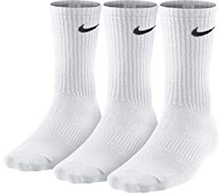 Nike Men 3PPK Lightweight Crew Socks - White/Black, Medium