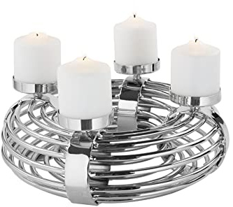 Fink Dekokranz 4flammig Ventura | vernickelt - D 40 cm, H 16 cm