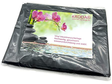 eXODA Inkontinenzunterlage schwarz 180x260 cm wasserdicht reißfest waschmaschinenfest für besten Schutz höchsten Komfort im Schlaf und Schutz von Matratzen Möbeln