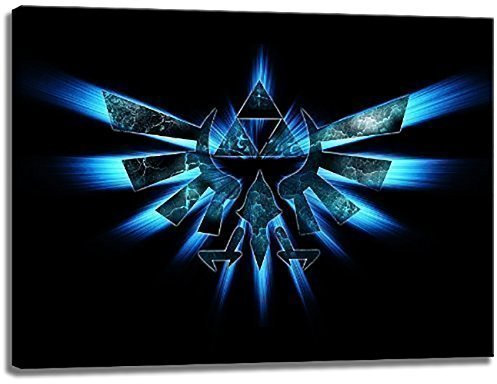 Paul Sinus Art Hyrule Emblem - Zelda Motiv auf Leinwand im Format: 100x70 cm. Kunstdruck als Wandbild