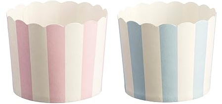 Mason Cash Candy Stripe Baking Bun and Muffin Cases, Paper, Pink/Blue