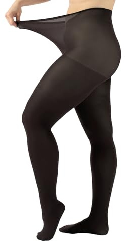 CALZITALY Collant Opaco Curvy Taglie Forti, L, XL, 2XL, 3XL, 4XL, 60 DEN, Made in Italy (XL, Nero)