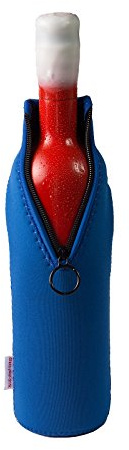 DRESS YOUR DRINK Neopren Flaschenkühler, Weinkühler, Getränkekühler (1 Stück 0.7/0.75 Liter, Blau)