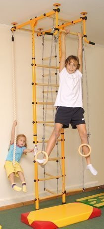 NiroSport espaldera Gimnasio, M1 Amarillo Barras de Pared,Espaldera de Fitness, Complejo Deportivo de Gimnasia, Gimnasia de los niños en casa, Barras, Espaldera para Gimnasio