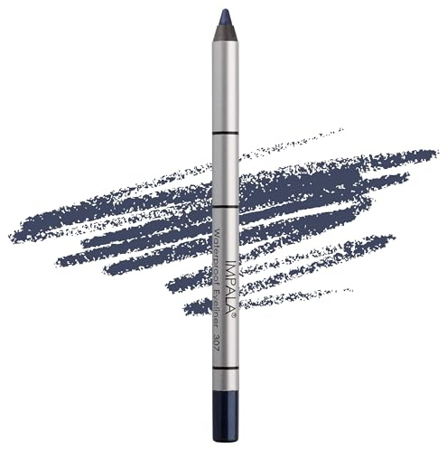 Impala – Bleistift für cremige und wasserfeste Augen | Farbe 307 Marineblau Metallic | Konturendefiniert oder rauchig | dichte und cremige Textur | Farbe glänzend, langlebig und wasserfest