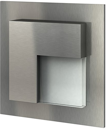 trendlights24 Belluno LED Treppenbeleuchtung Edelstahl eckig 230V - 4er Set je ca. 1W Warmweiß - Treppenlicht für Schalterdosen - Wandleuchte innen