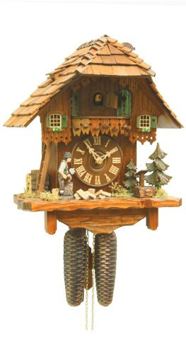 Rombach & Haas Kuckucksuhr Schwarzwaldhaus mit beweglichem Holzhacker