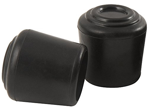 Waxman 4440895N 1-1/4 Inch Rubber Folding Metal Chair Leg Cap Replacement, Black, 1-1/4, 2 Pieces