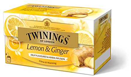 Twinings - Tè al limone e allo zenzero, 25 bustine da 1,5 g, 3 confezioni (3 x 38 g)