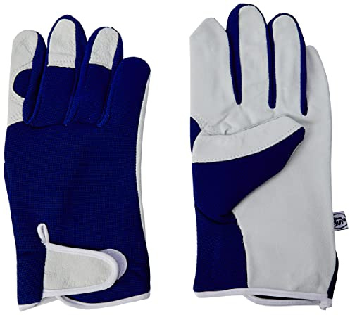 Spear and Jackson MLGLOVESKEW Kew Gardens Collection Mens Leather Palm Gardening Gloves - Large - Blue